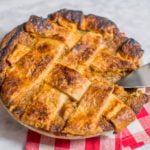High angle of rustic sweet potato pie