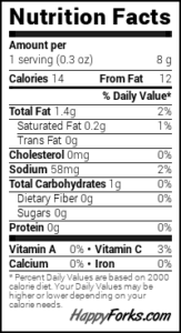 nutrition information for clementine mojo sauce