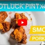overhead picture of plated potluck pork pintxos - this is the thumbnail for the YouTube video